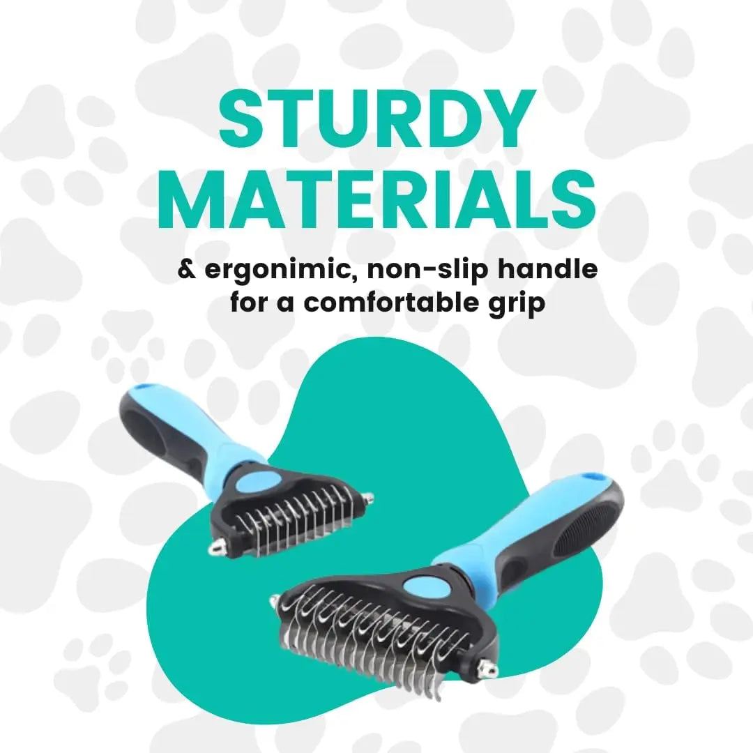 Stainless Steel Double-Sided Pet Detangling Comb - 1 PCS Dog & Cat Grooming Shedding Brush, Hair Care Products with Optimal Blade Spacing for Reducing Matting and Fur Removal